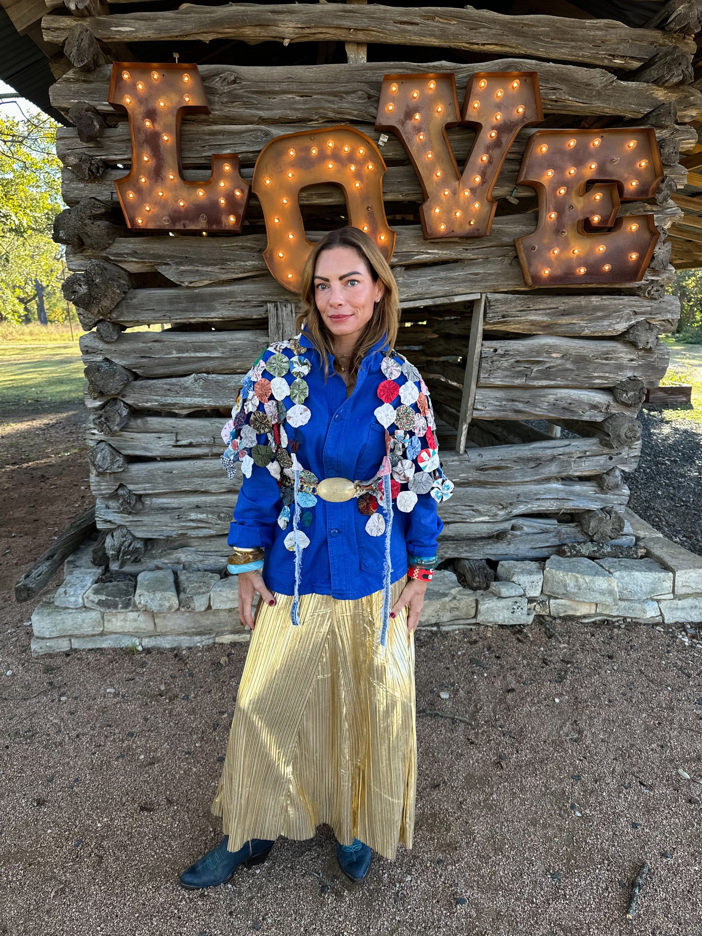 Yo-Yo Rosa Maria Poncho - White/Blue/Red/Green Multicolor