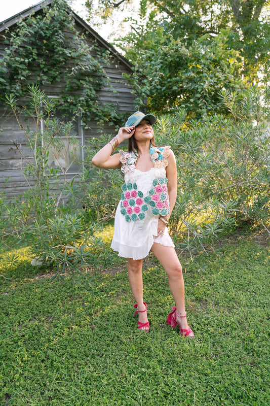 Yo-Yo & Crochet Backless Vest