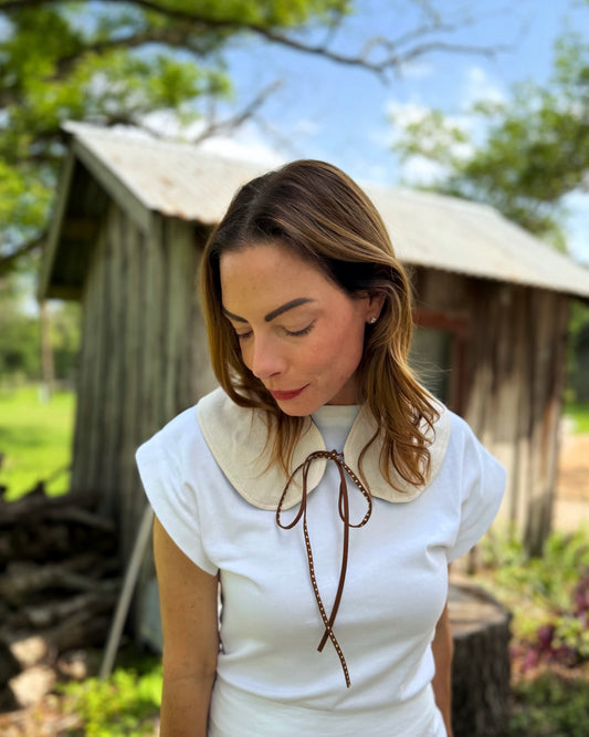 THE MAGGIE | Reversible Antique French Linen Collar