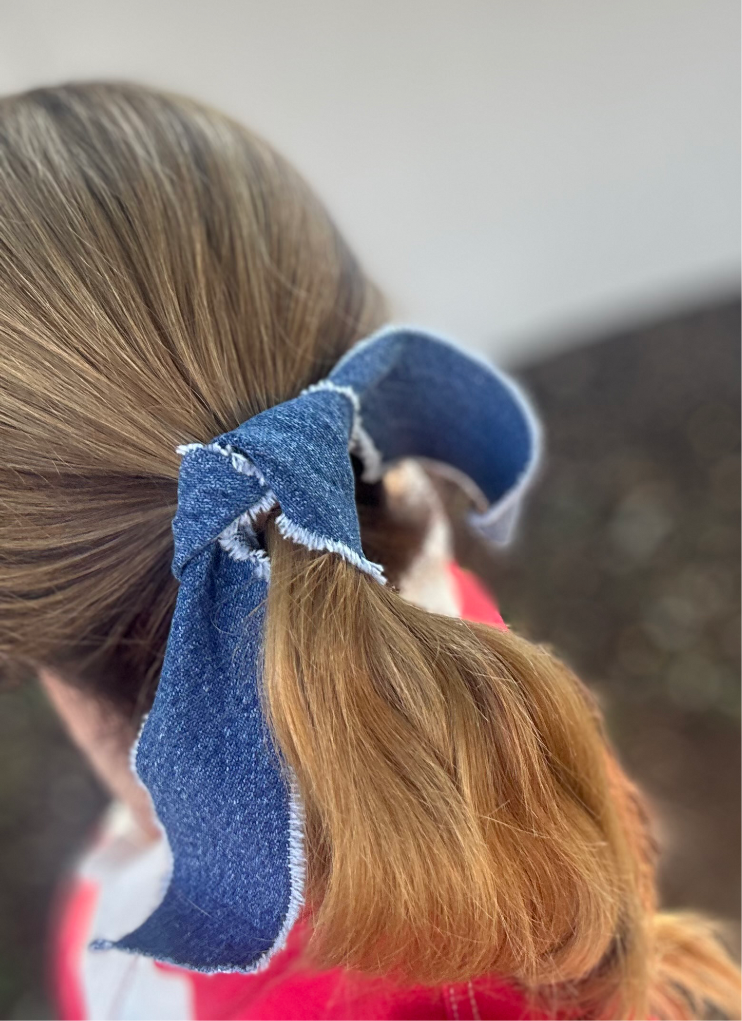 Vintage Denim Hair Ribbon