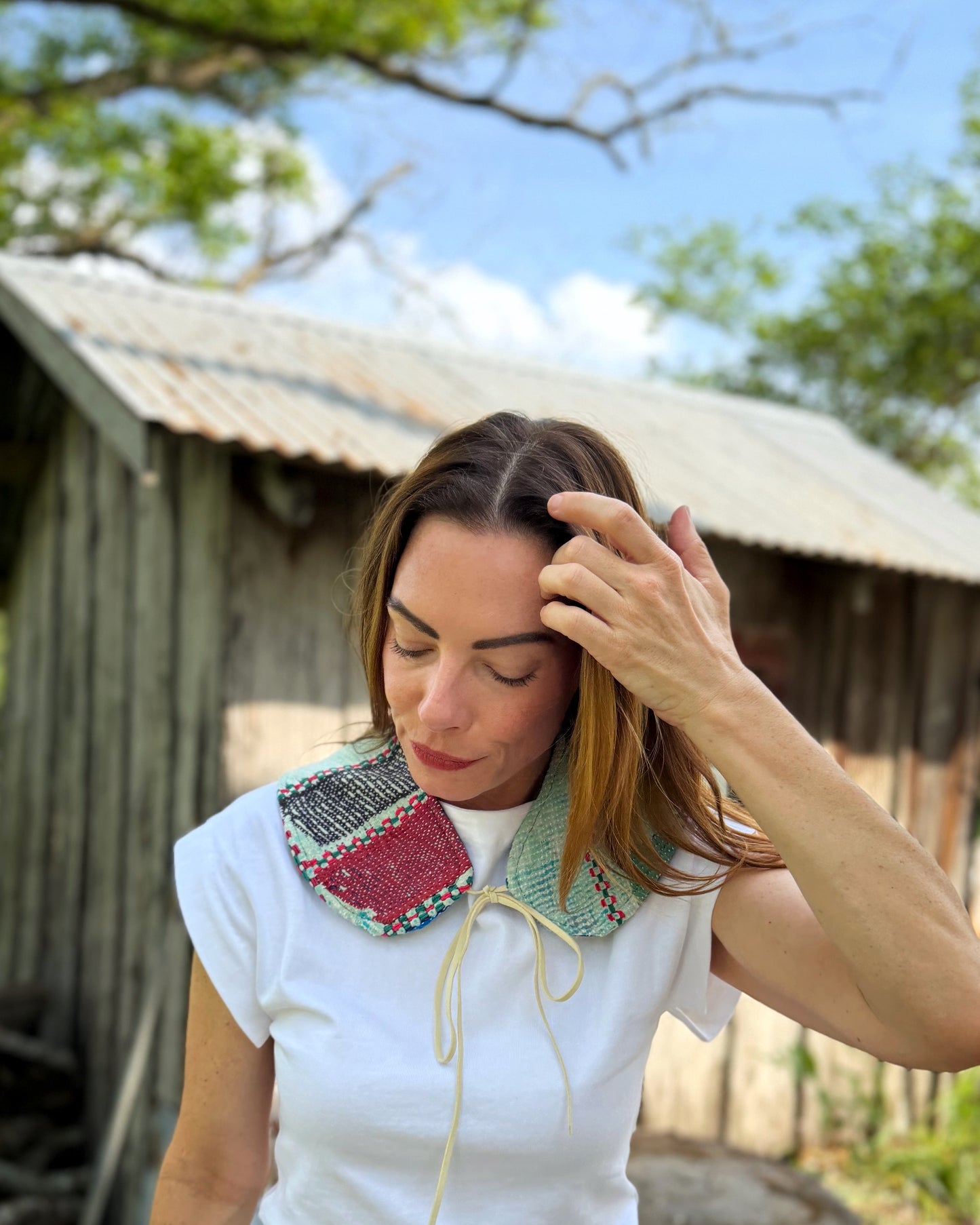 THE MAGGIE | Reversible Vintage Kantha Quilt Collar