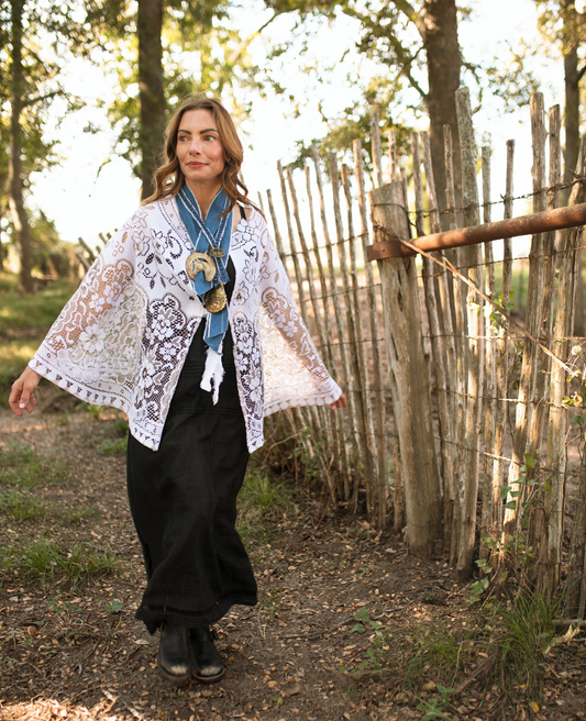 French Lace Cape - Two-Toned Floral