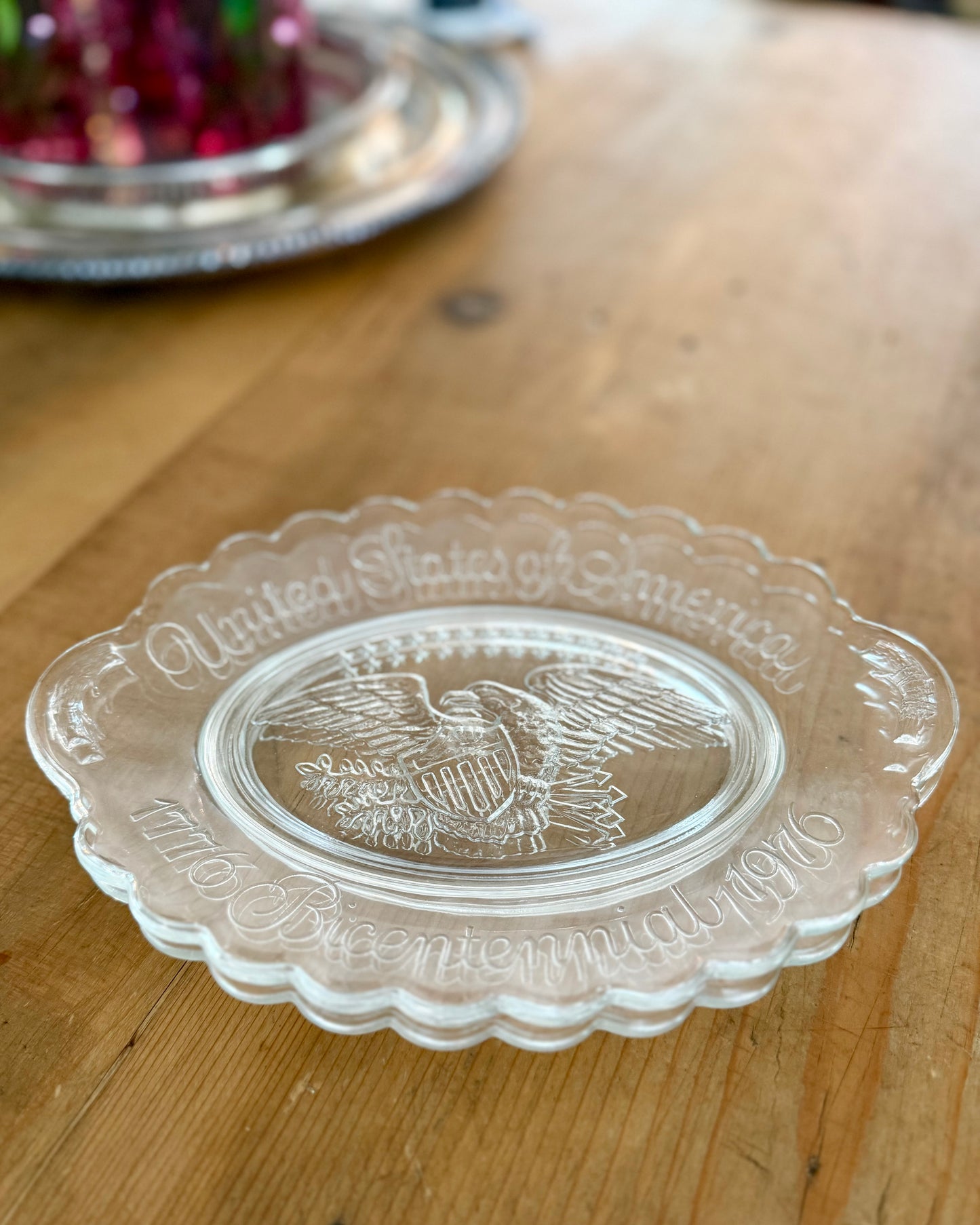 Vintage Bicentennial Glass Plate | Set of 2