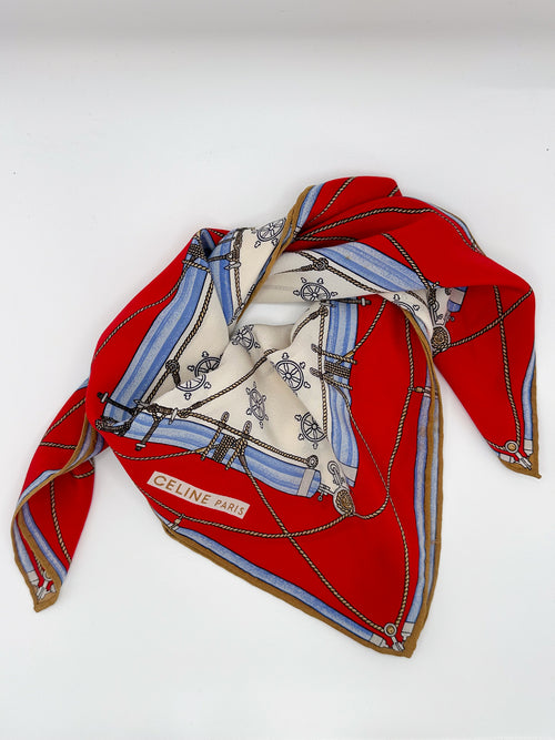 Celine Large Nautical Silk Scarf