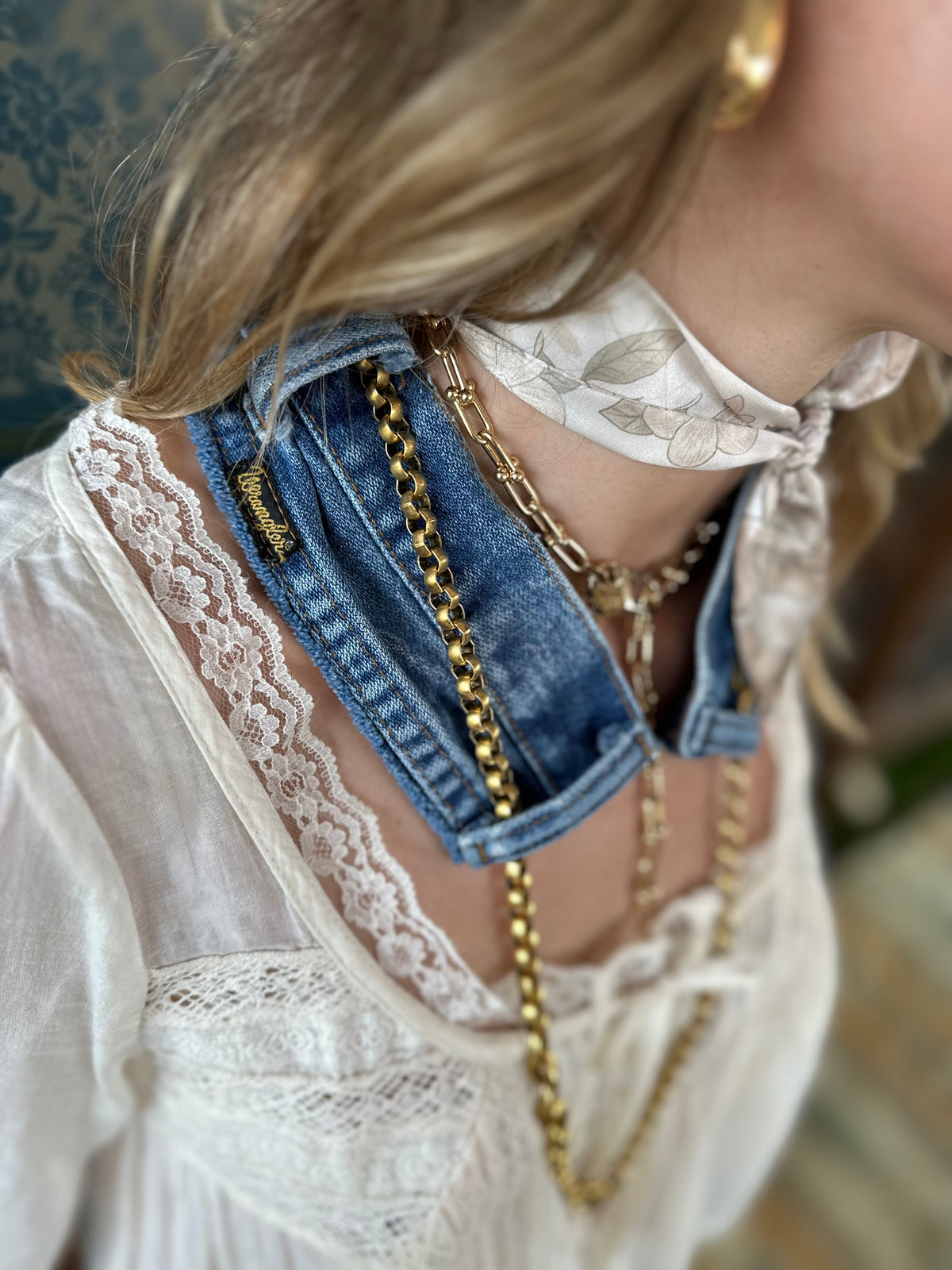 Vintage Denim Shortie Collar