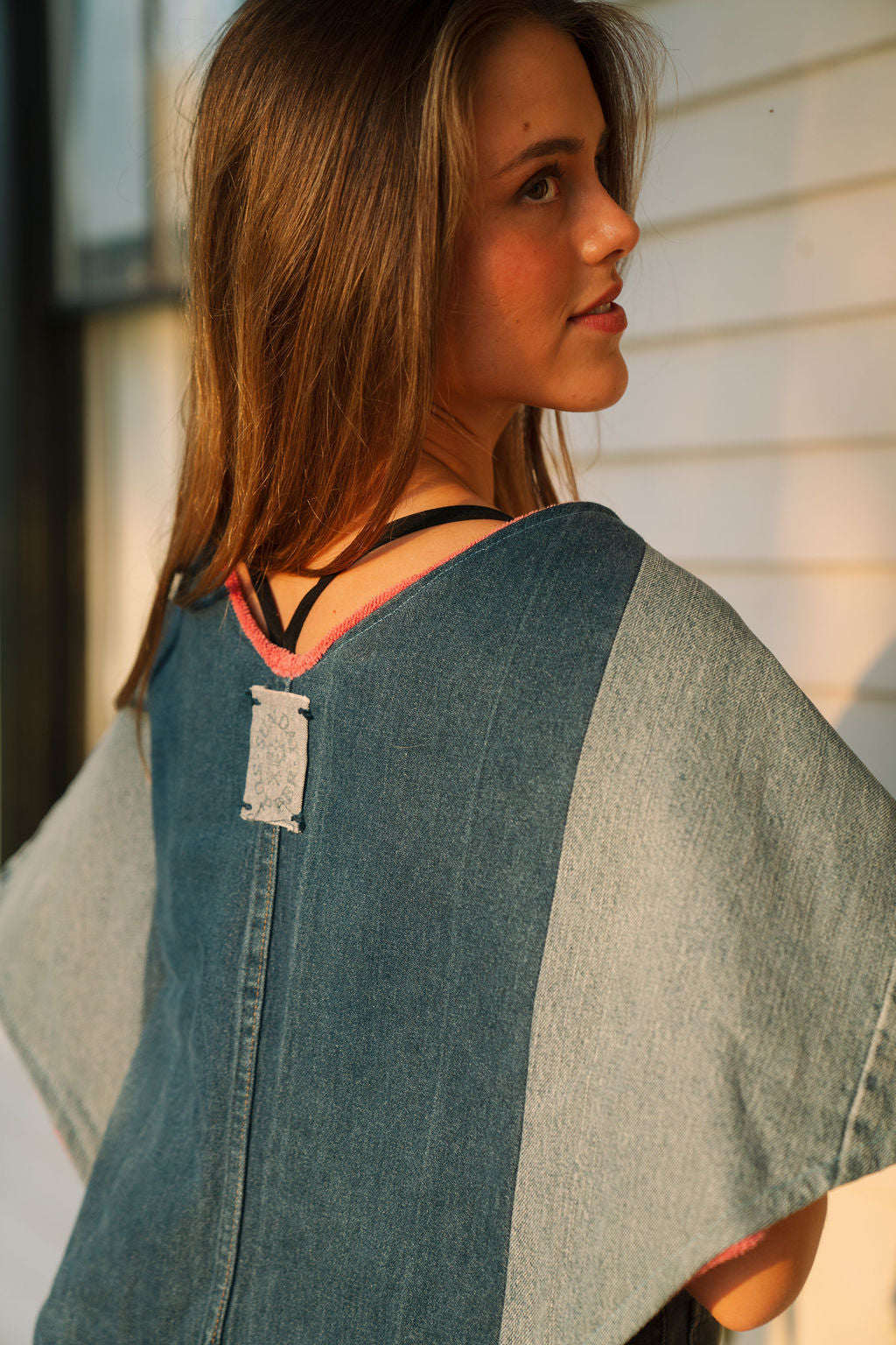 THE ROSA MARIA | Vintage Polo Ralph Lauren Terry & Denim Reversible Cape | Cabana