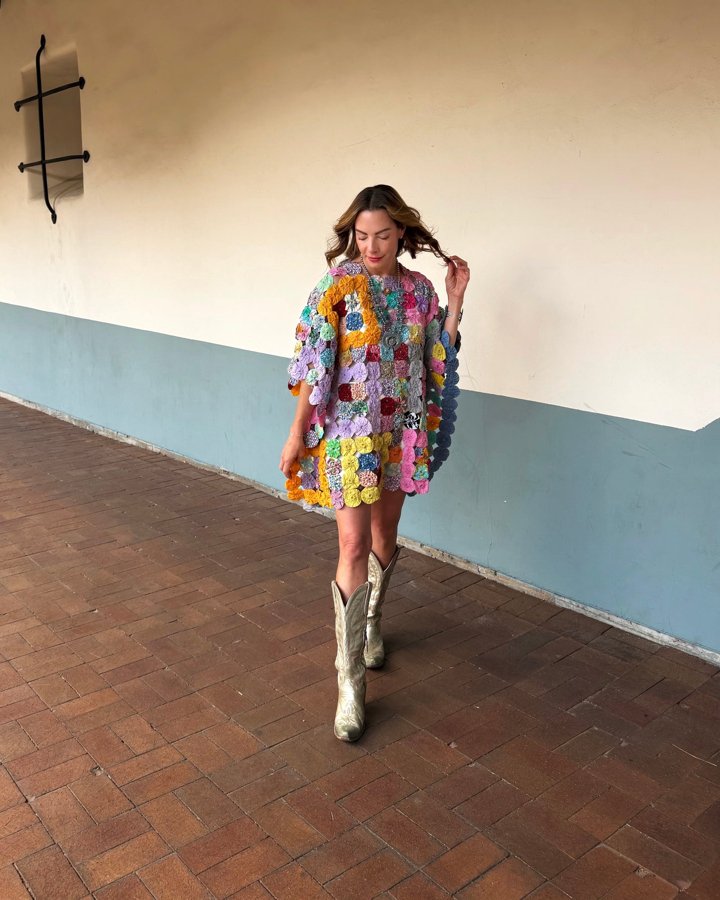 THE LIZZIE | Yo-Yo Rosette Mini Caftan | Painted Desert