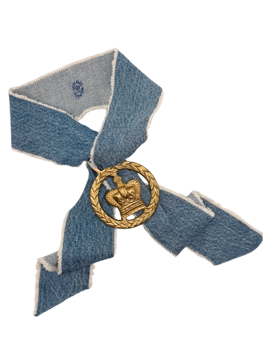 Crown Vintage Horse Brass Medallion + Denim Twilly