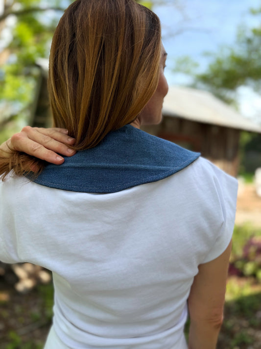 THE MAGGIE | Reversible Vintage Wrangler Denim Collar - Black & Blue
