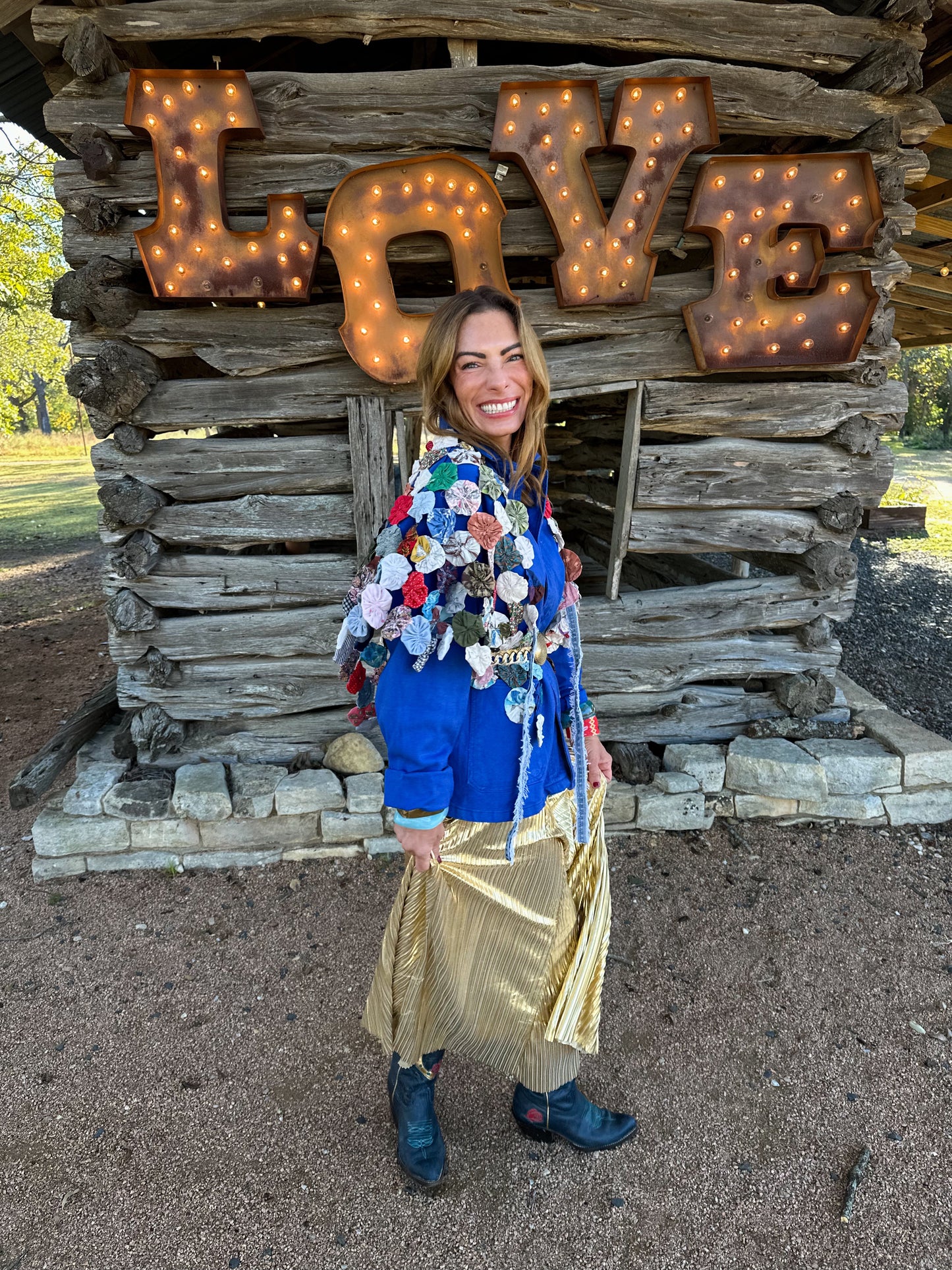 Yo-Yo Rosa Maria Poncho - White/Blue/Red/Green Multicolor