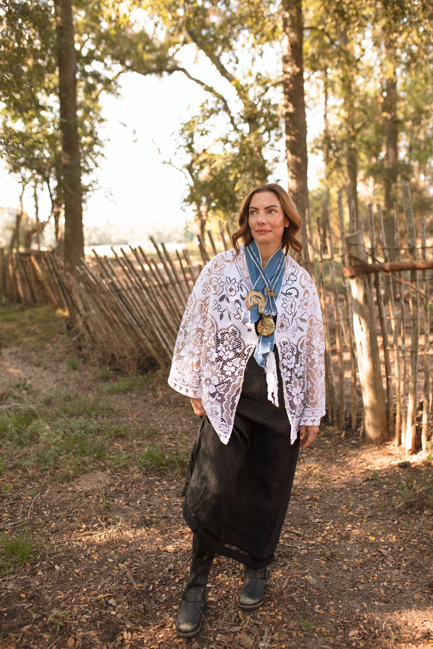 French Lace Cape - Two-Toned Floral