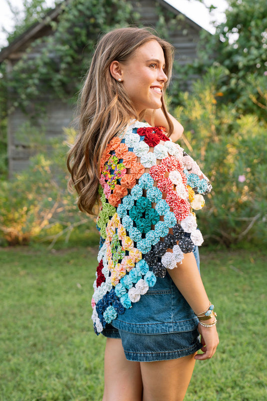 THE ROSA MARIA | Yo-Yo Rosette Cape | Kaleidoscope