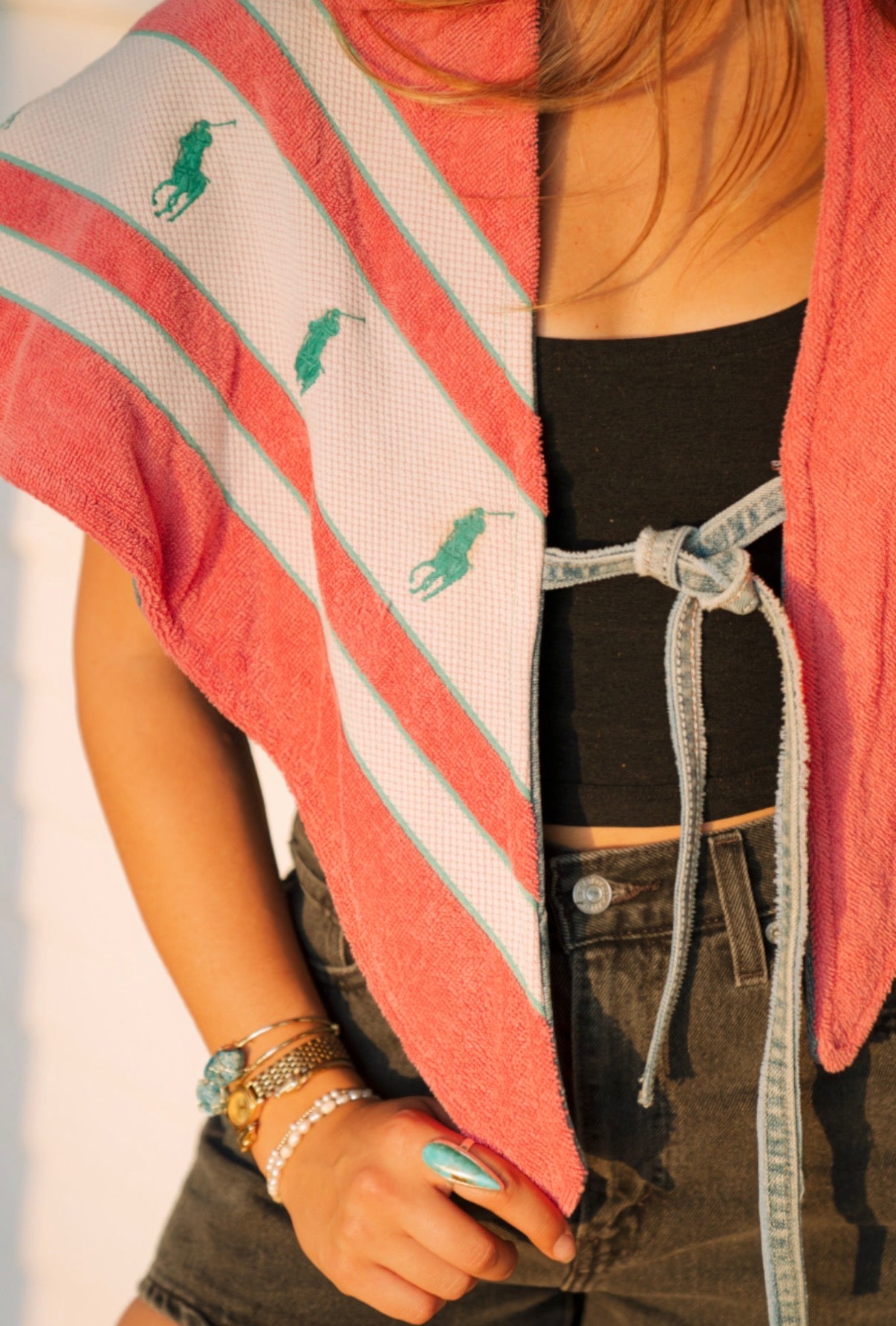 THE ROSA MARIA | Vintage Polo Ralph Lauren Terry & Denim Reversible Cape | Cabana