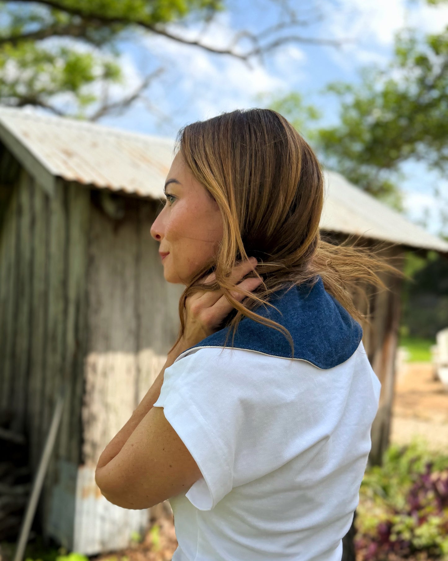 THE MAGGIE | Reversible Antique French Linen Collar
