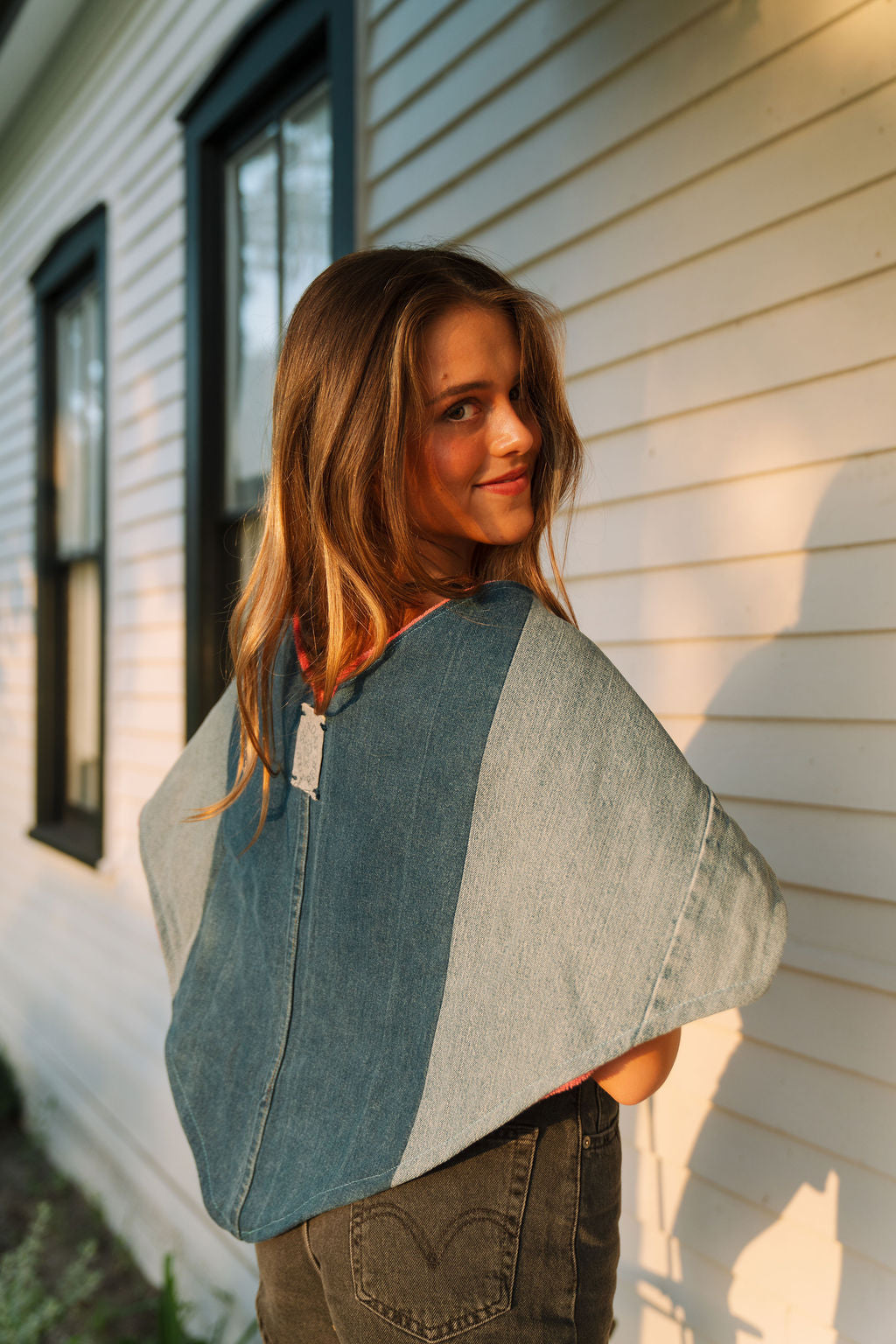 THE ROSA MARIA | Vintage Polo Ralph Lauren Terry & Denim Reversible Cape | Cabana
