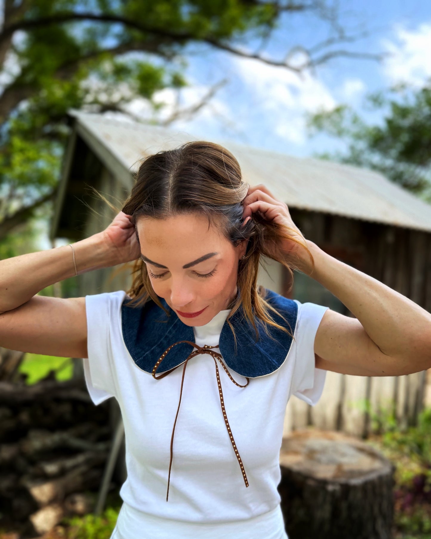 THE MAGGIE | Reversible Antique French Linen Collar