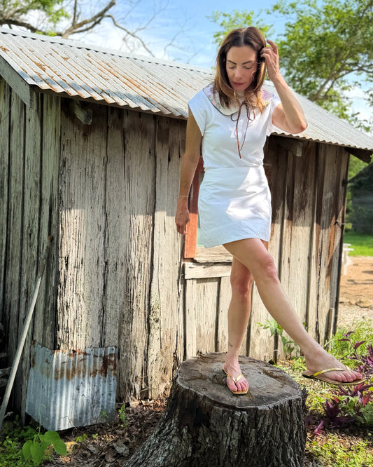THE MAGGIE | Reversible Vintage Floral Print Linen Collar