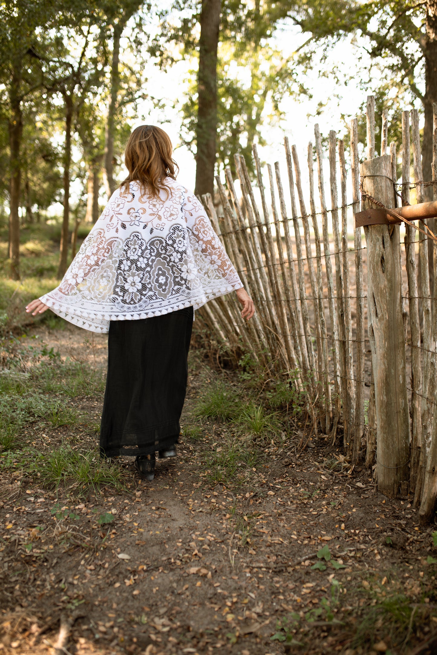 French Lace Cape - Two-Toned Floral