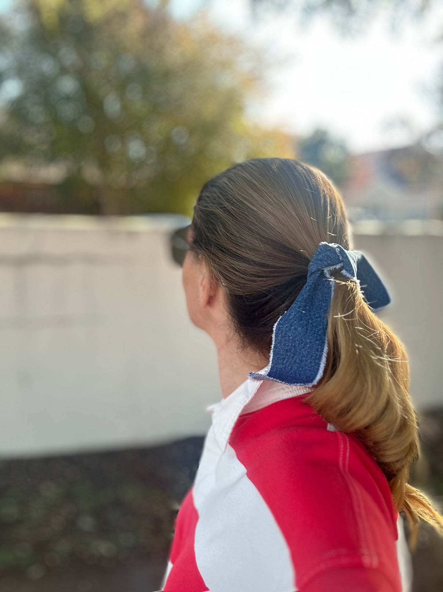 Vintage Denim Hair Ribbon