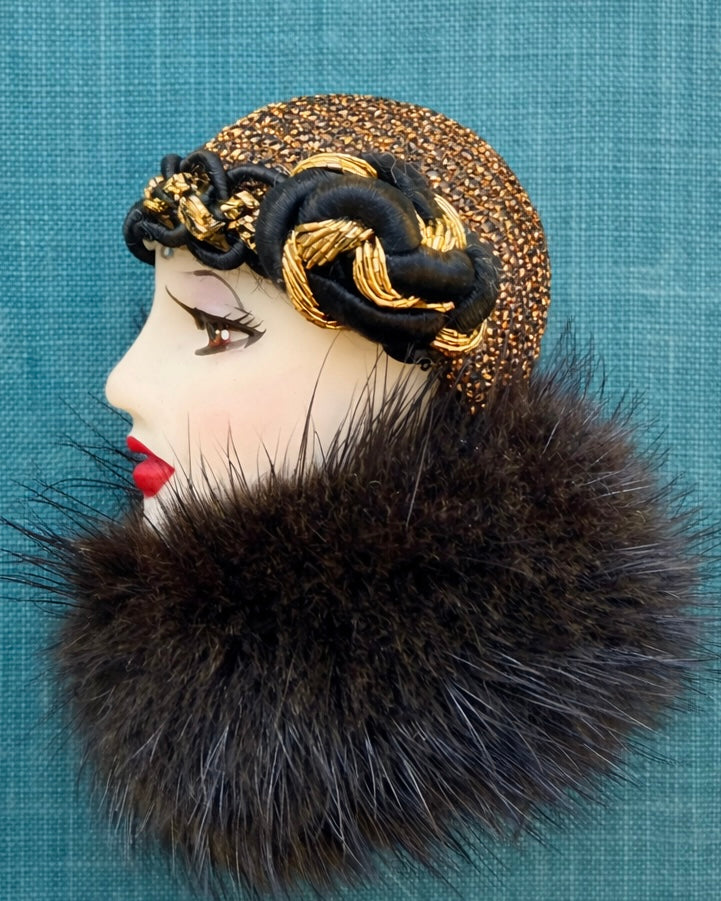 Mink Brooch - Flapper 1