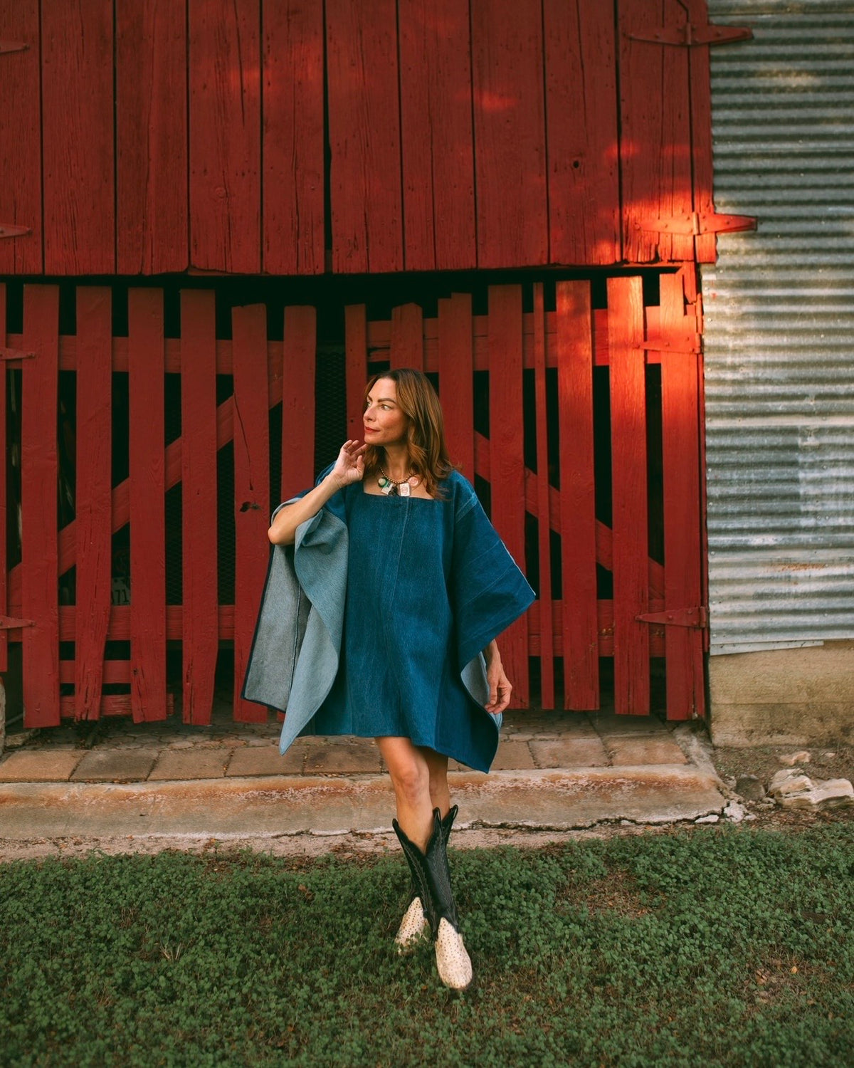 The LIZZIE | Vintage Denim Mini Caftan - Preorder