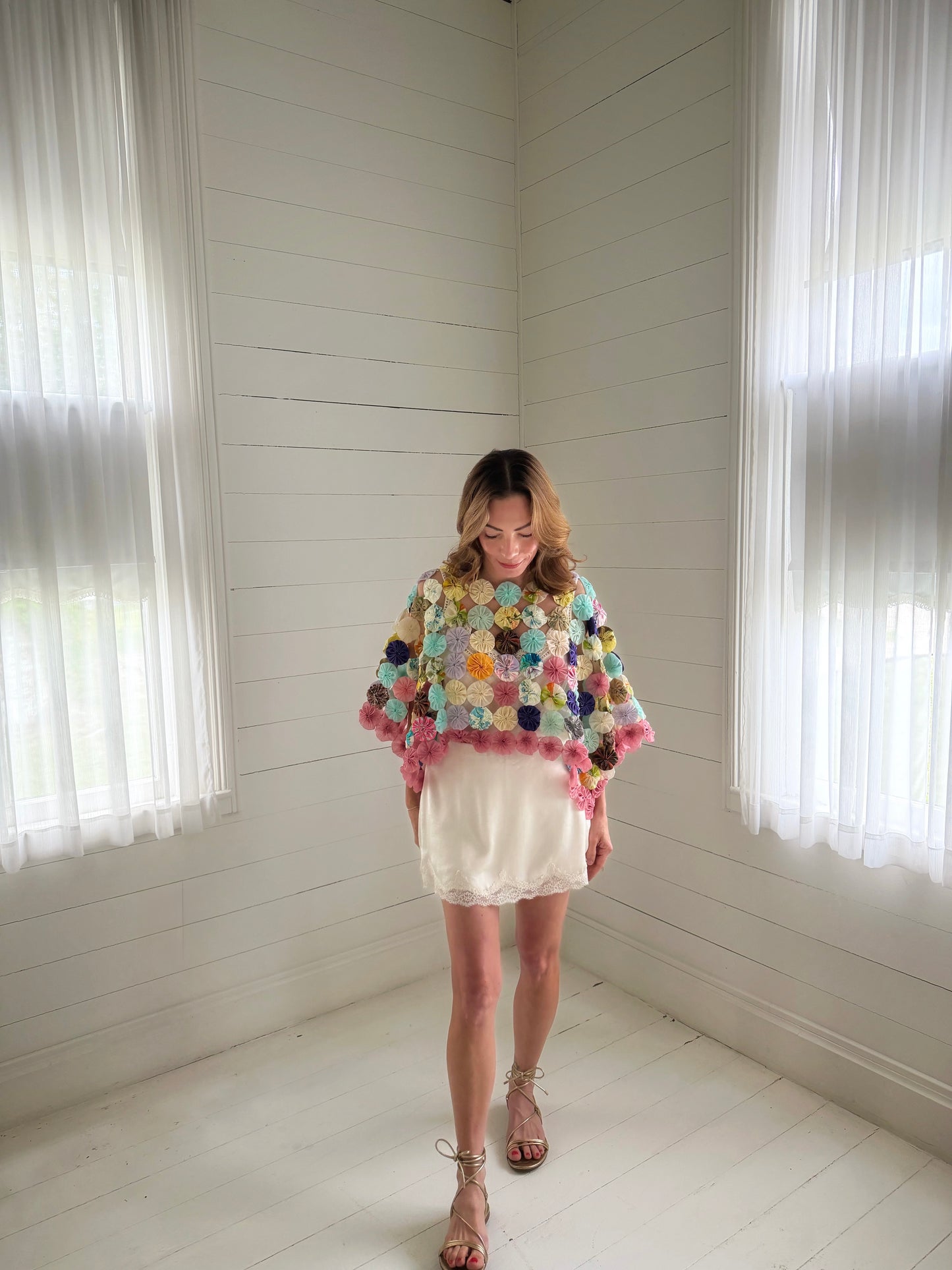 THE MOLLY GOODNIGHT | Yo-Yo Rosette Crop - Pastel Confetti
