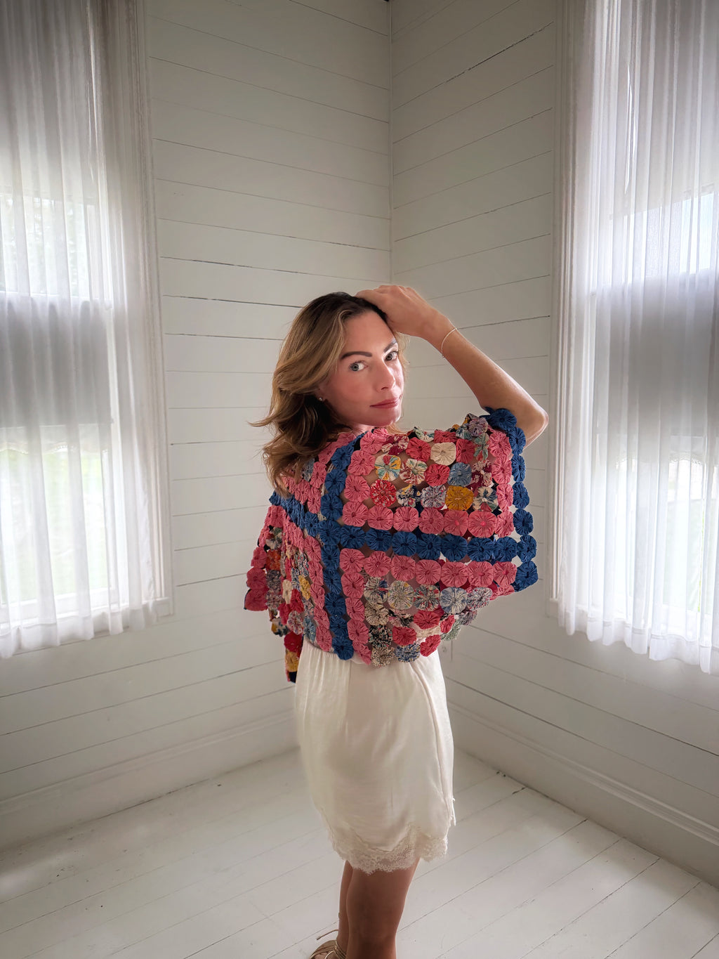 THE MOLLY GOODNIGHT | Yo-Yo Rosette Crop - Cobalt & Rose