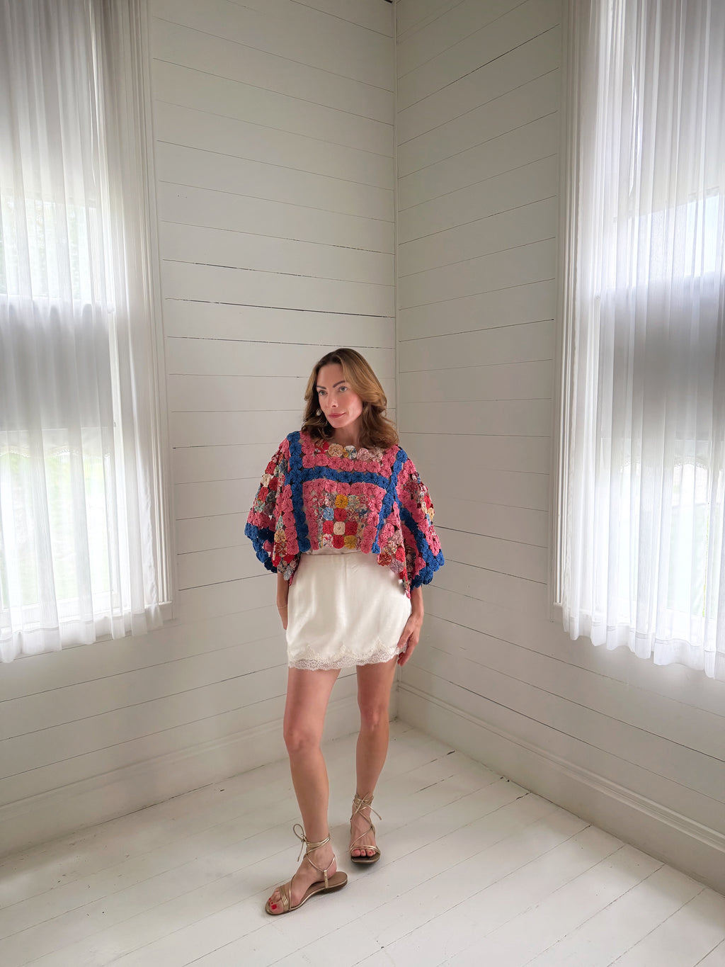 THE MOLLY GOODNIGHT | Yo-Yo Rosette Crop - Cobalt & Rose