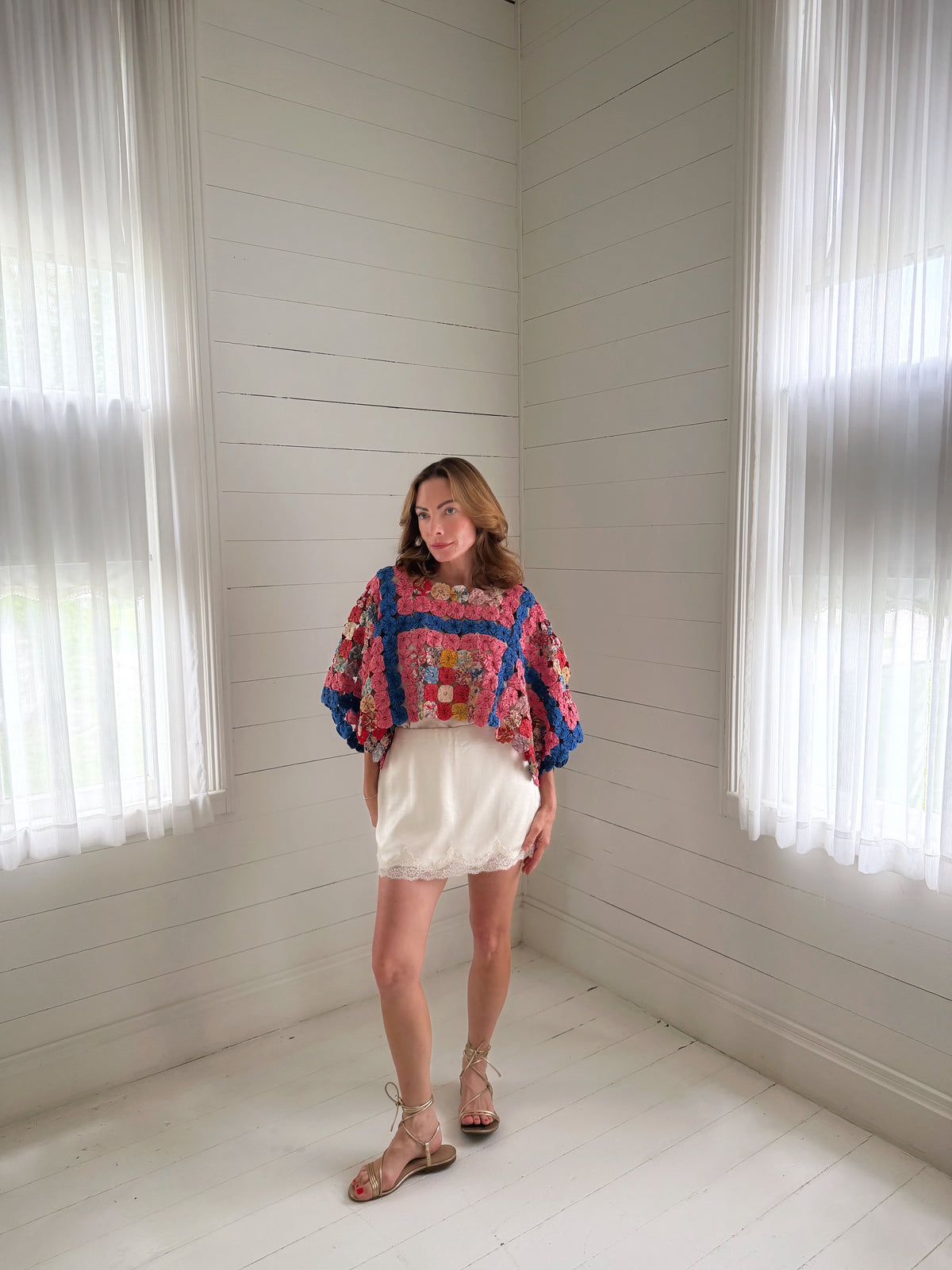 THE MOLLY GOODNIGHT | Yo-Yo Rosette Crop - Cobalt & Rose