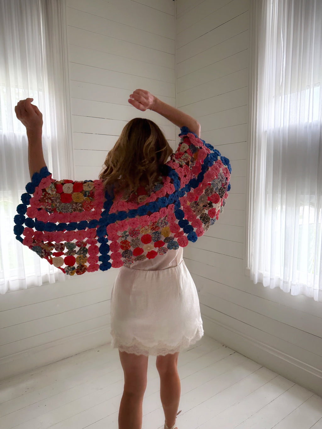 THE MOLLY GOODNIGHT | Yo-Yo Rosette Crop - Cobalt & Rose