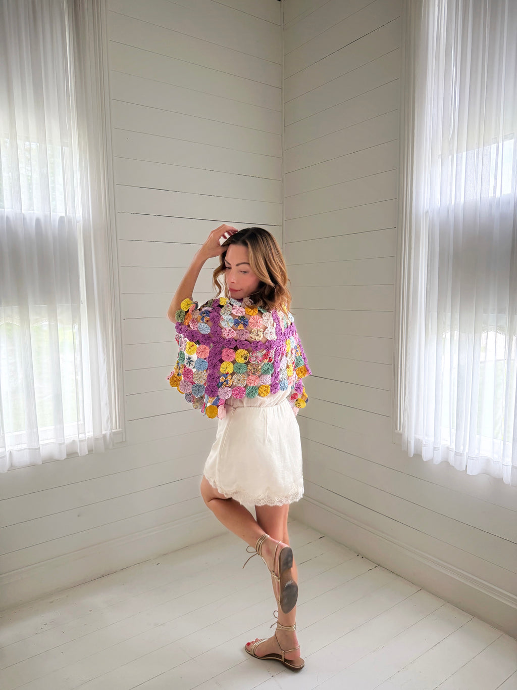 THE MOLLY GOODNIGHT | Yo-Yo Rosette Crop - Mulberry & Wildflower