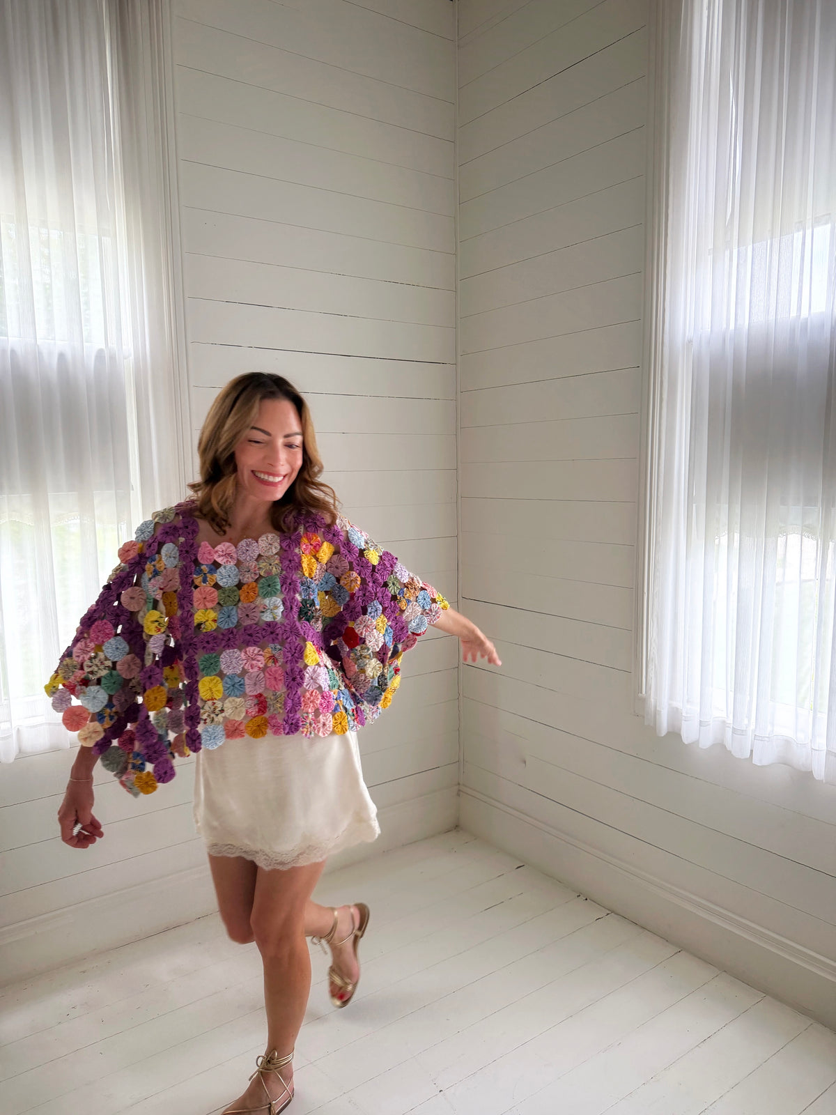 THE MOLLY GOODNIGHT | Yo-Yo Rosette Crop - Mulberry & Wildflower