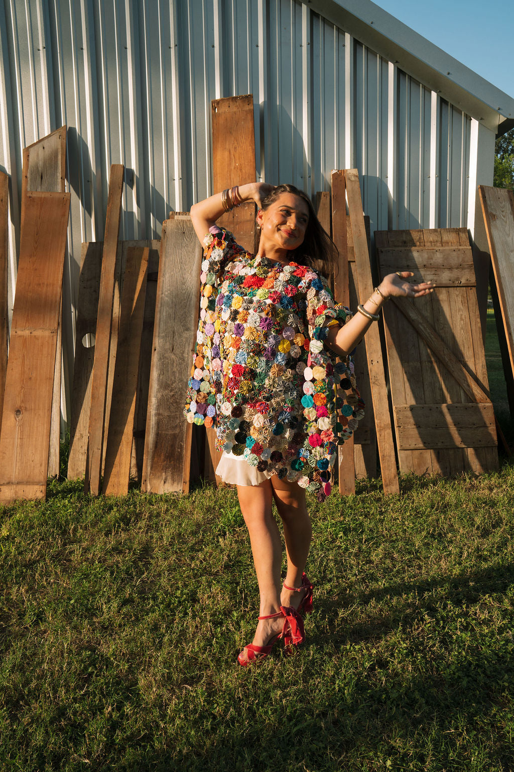 THE LIZZIE | Yo-Yo Rosette Mini Caftan | Carnival