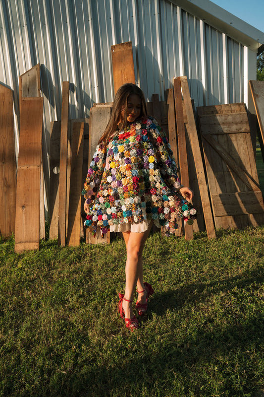 THE LIZZIE | Yo-Yo Rosette Mini Caftan | Carnival