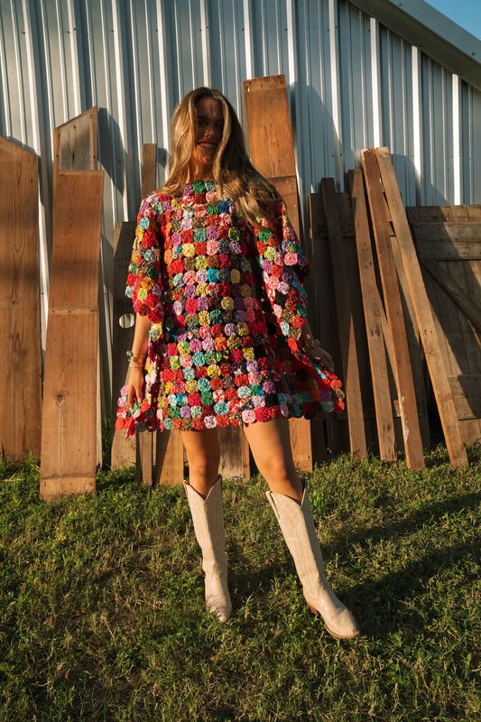 THE LIZZIE | Yo-Yo Rosette Mini Caftan | Fiesta