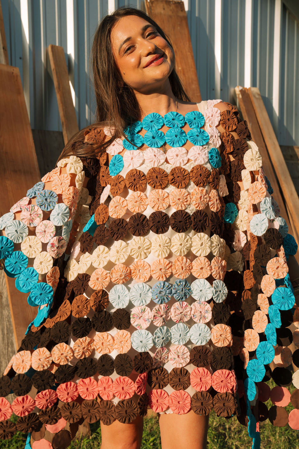 THE LIZZIE | Yo-Yo Rosette Mini Caftan | La Reina