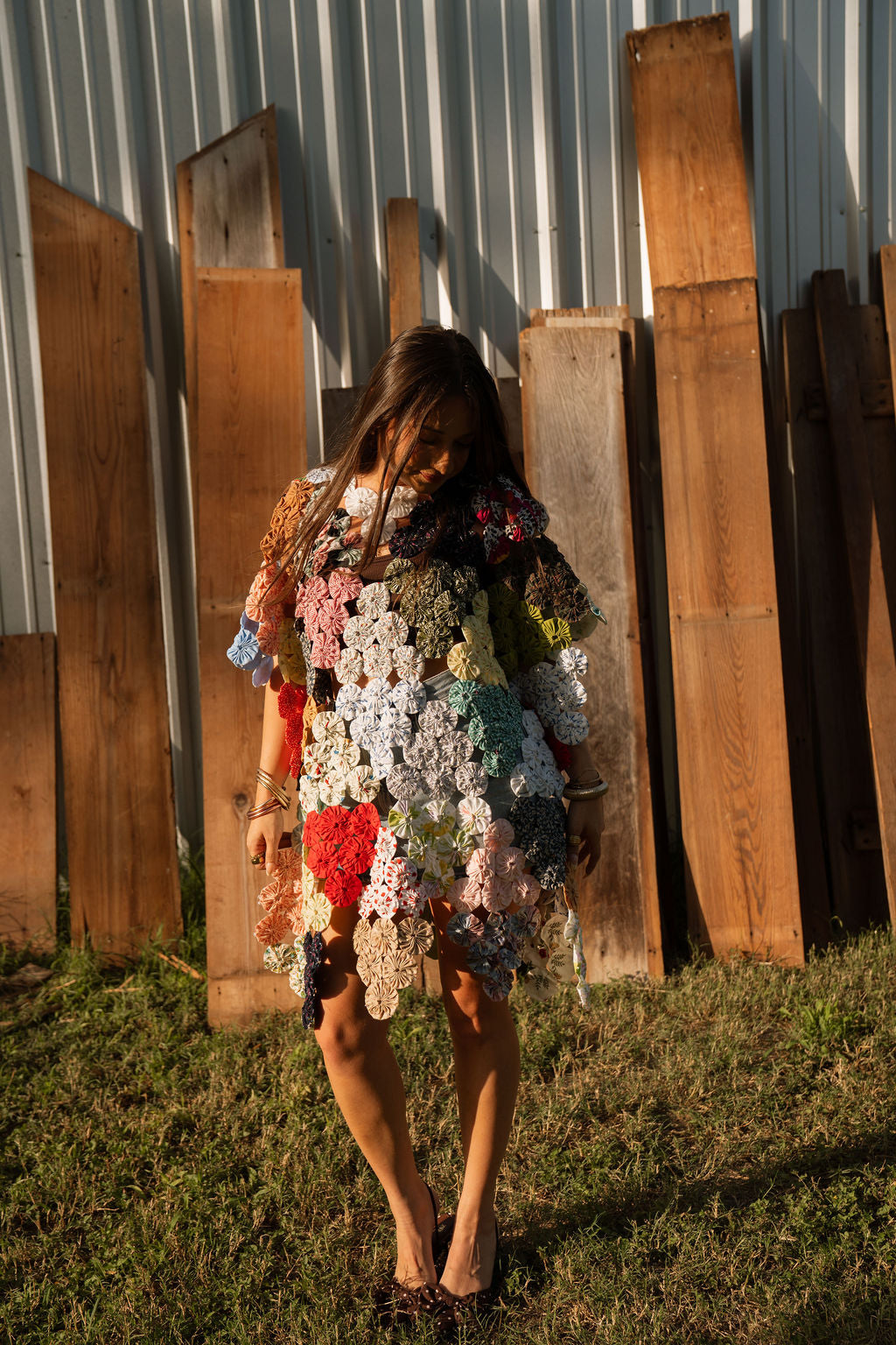 THE LIZZIE | Yo-Yo Rosette Mini Caftan | Chinese Checkers