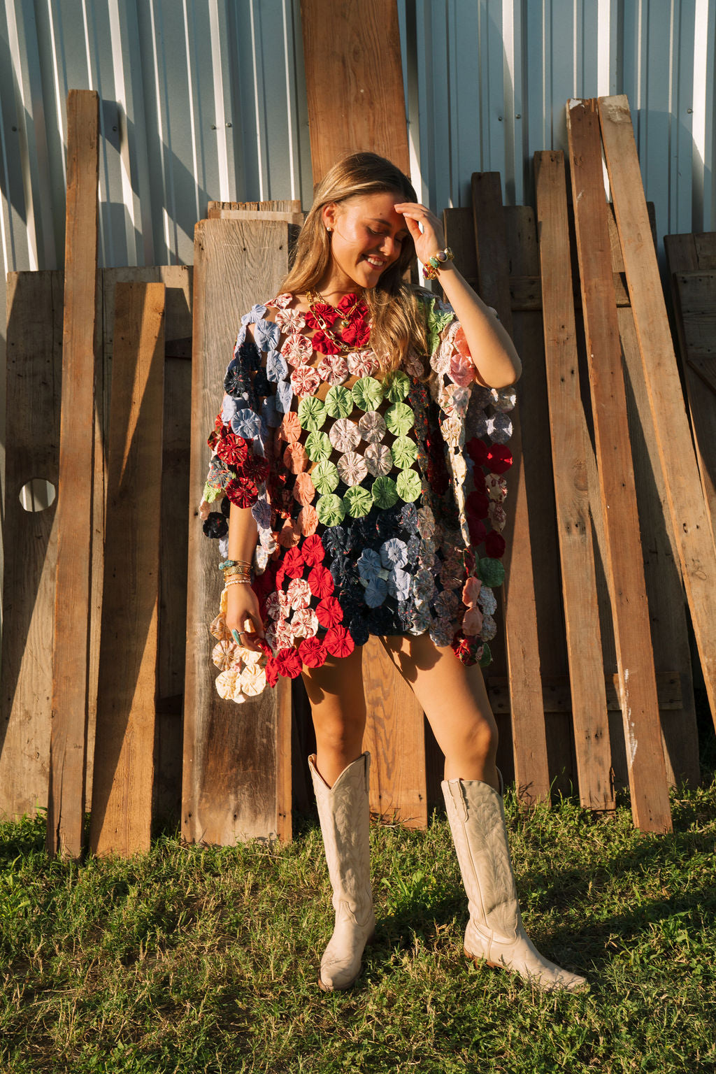 THE LIZZIE | Yo-Yo Rosette Mini Caftan | Calico Square
