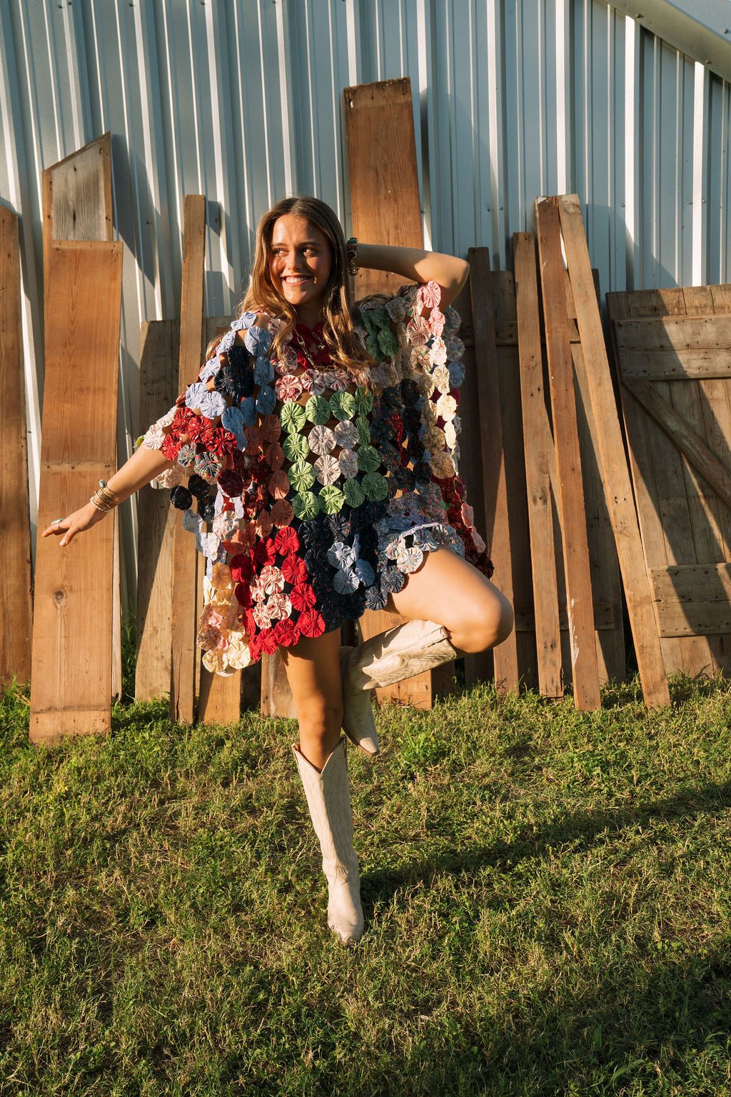THE LIZZIE | Yo-Yo Rosette Mini Caftan | Calico Square