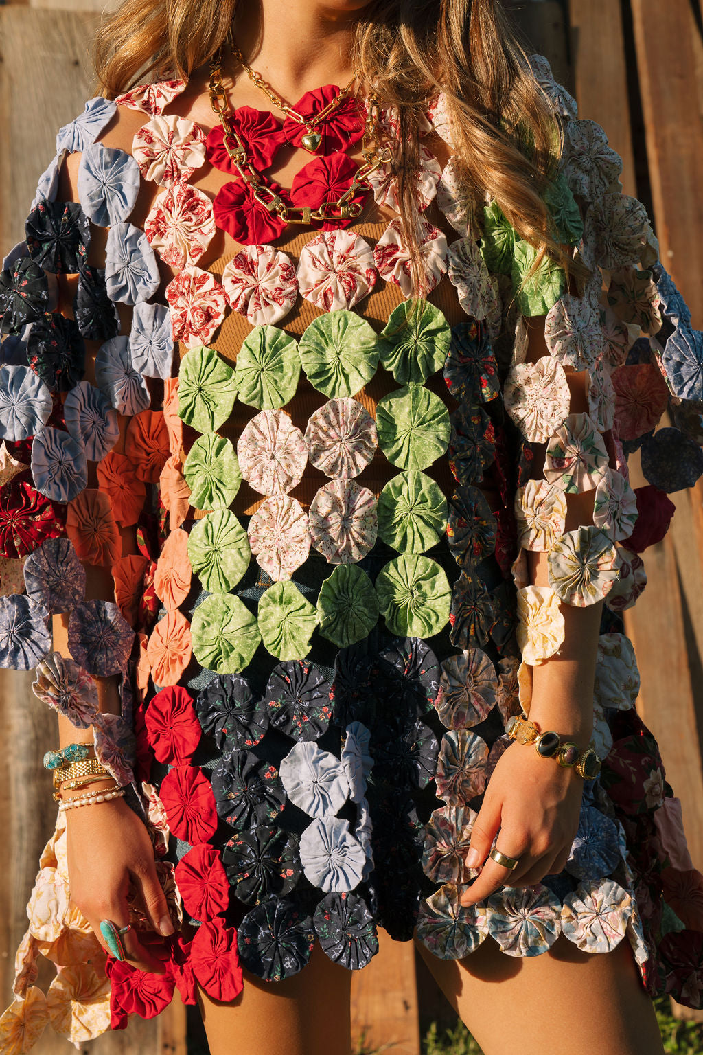 THE LIZZIE | Yo-Yo Rosette Mini Caftan | Calico Square
