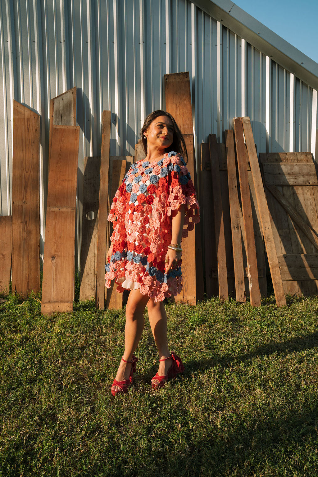 THE LIZZIE | Yo-Yo Rosette Mini Caftan | Sangre de Cristo Sunset