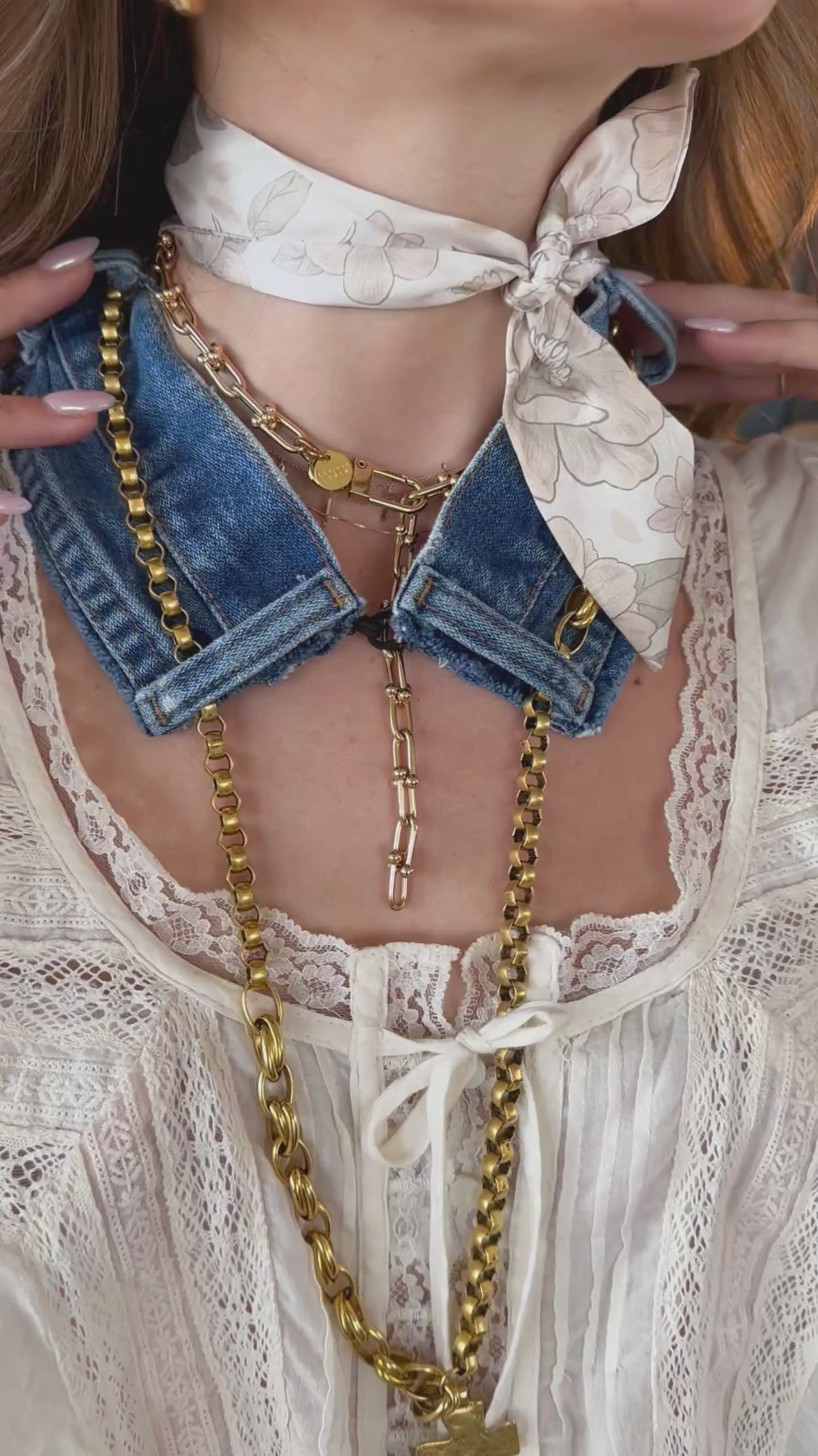 Vintage Denim Shortie Collar